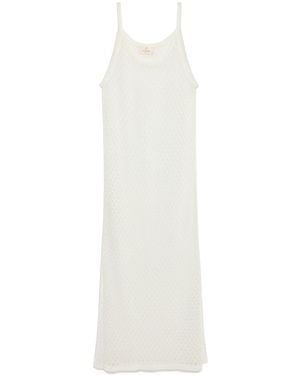 Peraluna Neutrals Honeymoon Openwork Knit Beach Dress - White