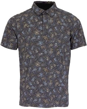 lords of harlech Pietro Madrid Paisley Polo Shirt - Grey