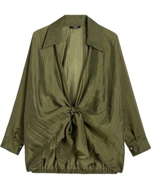 Nocturne Neutrals Fluid Open-Front Shirt - Green