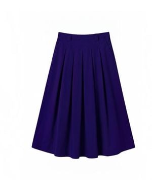 Louche Alexia Recycled Cotton Midaxi Skirt - Blue