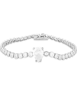 SHYMI Round Tennis With Centre Pear Stone - Metallic