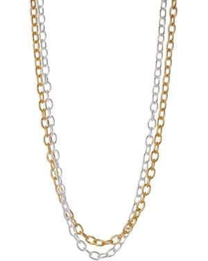 Argento Vivo The Two Tone Oval Chain Necklace - Metallic