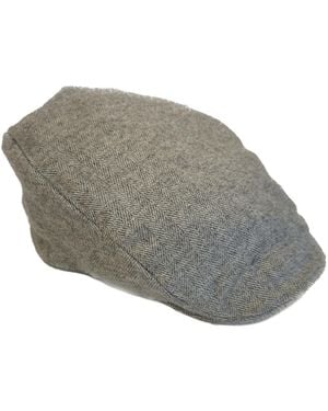 Kinalba Herringbone Cashmere Flat Cap - Grey