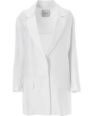 Lita Couture Oversized Suit Blazer - White