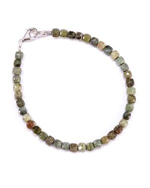 Mineralgems•Studio Jasper Bracelet With Epidote Inclusions - Metallic