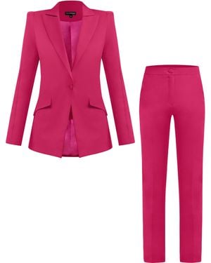 Tia Dorraine Illusion Classic Tailored Suit - Pink