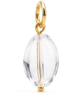 Jaredjamin Clear Quartz Pebble Necklace Pendant Charm - Metallic