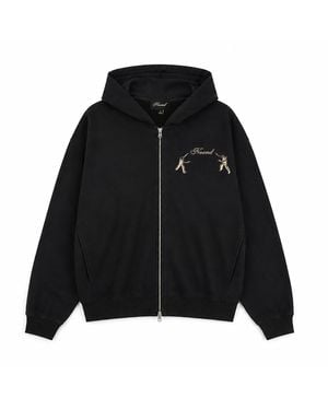 NOEND Embroidered Zip Hoodie - Black