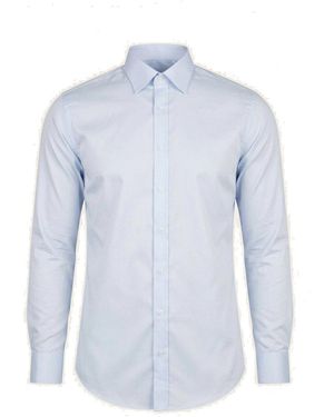 Ron Tomson Pure Cotton Classic Collar Sateen Dress Shirt - Blue