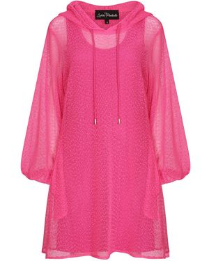 Sylvia Piechulla Aphrodite Hot Holiday Resort Midi Dress With Hoodie - Pink
