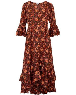 At Last Victoria Midi Dress - Brown