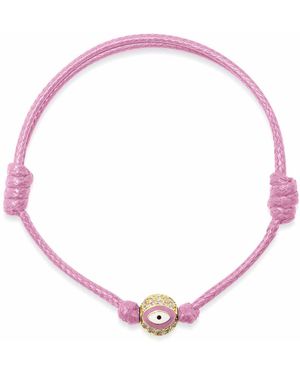 Nialaya Evil Eye String Bracelet - Pink