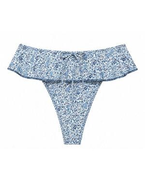 Montce Petite Fleur Tamarindo Ruffle Bikini Bottom - Blue