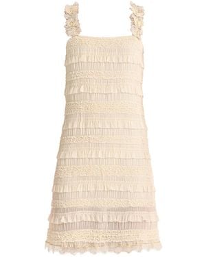 Lalipop Design Neutrals Ruffled Textured Mini Dress - Natural