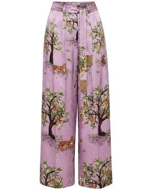 Ashaki Lilac Shanti Tiger Pleat Pant - Purple