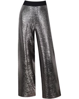 Me & Thee Memory Lane Gunmetal Metallic Trousers - Grey