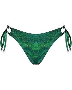 Enez Swim Eden Adjustable Scrunch Bikini Bottom - Green
