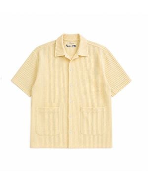 NOEND Textured Convertible Collar Shirt - Natural