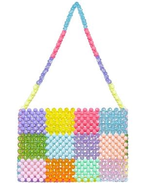 Tillie Beads Handmade Sparkly Beaded Shoulder Bag - Purple