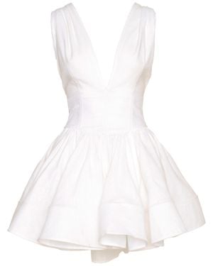 Ofuure Linen Grace Mini Dress - White