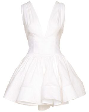 Ofuure Linen Grace Mini Dress - White