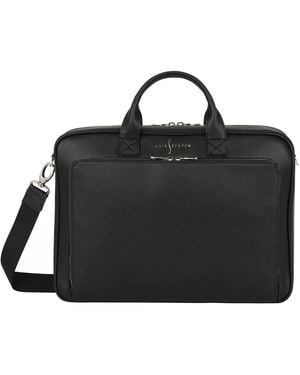 Luis Steven Briefcase- Pebble Leather - Black