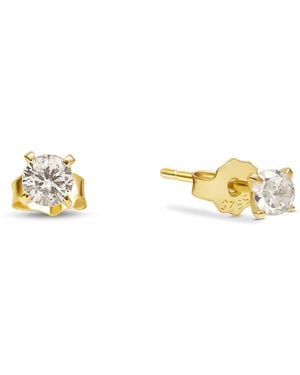 Esterah Stud Cubic Zirconia Earrings - Metallic