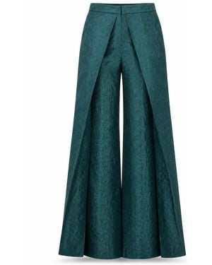 Silk and Bears Ophelia Dynasty Wide Leg Palazzo Trouser - Green