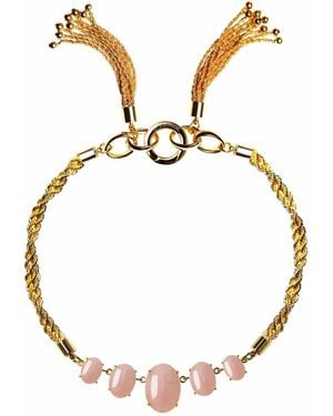 Crystalline Jewellery Tassel Drop Necklace - Metallic