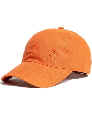 Maison Tangerine Linen Baseball Hat Tangerine - Orange