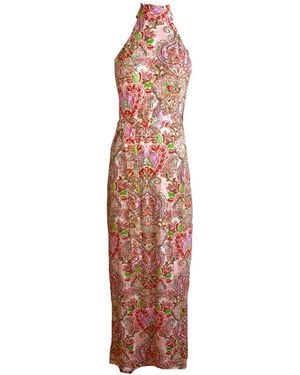 Introvertie VIENNA High-Neck Stretch Jersey Nolita Maxi Dress - Multicolour