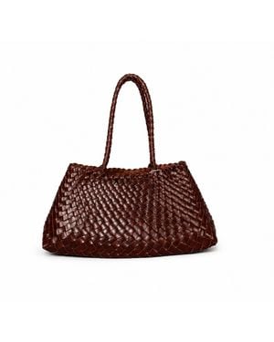 Rimini Hand Woven Shoulder Bag 'Donna' - Brown