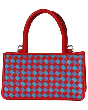 F3Rog by Rana Woven Leather Crossbody Piraye Bag - Red