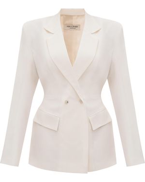 HER CIPHER Empire Blazer - White