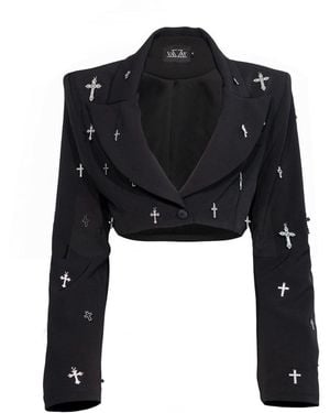 Vazaf Saint Cropped Blazer - Black
