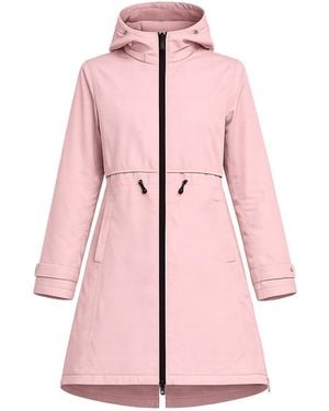 Tantra Spain Sl Long Trench Coat With Hood, Zipper Closure, And Zipper Detail On The Sides - Pink