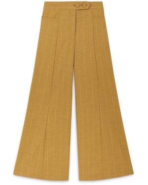 Amanda Thompson Couture Anderson Trouser Mustard Pinstripe - Natural