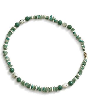 Saéa Vintage Multi-Stone Aventurine Beaded Necklace - Green