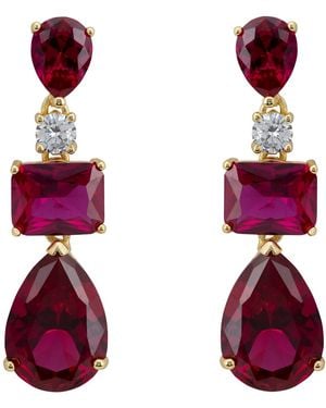 LÁTELITA London Valentina Drop Earrings Ruby - Red