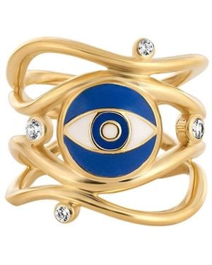 Karma and Luck Guarded Serenity Evil Eye Ring - White