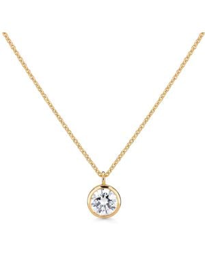 Augustine Jewels Delicate Round Shaped Diamond Necklace Bezel Set - Metallic