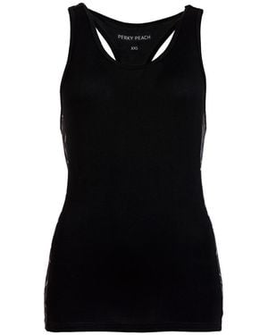 Perky Peach Scattered Line Vest Top - Black