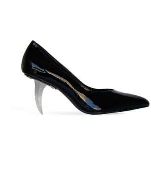 RIVERPEACE.CO Pointed-Toe Patent Blade High Heels - Black