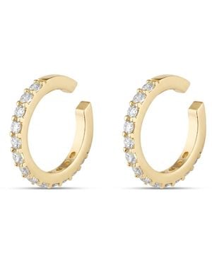 Spero London Cubic Zirconia Sterling Ear Cuffs No Piercing - Metallic