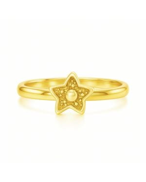 Unaloe Plated Sea Star Ring – Adjustable Symbolic Beach-Inspired Ring For - Yellow