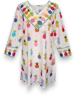 Mary Marshmallow V-Neck Scallop Tunic - White