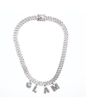 Black Cake Glam Bold Rhinestone Dazzling Statement Necklace - Metallic