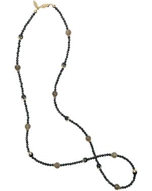 Farra Timeless Obsidian And Smoky Multi-Way Necklace - Black
