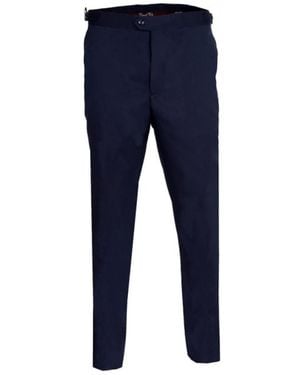 DAVID WEJ Aldo Plain Dress Pants With Side Adjusters – - Blue