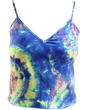 Roy G. Aura Geode Tie-Dye Silk Camisole Top - Blue
